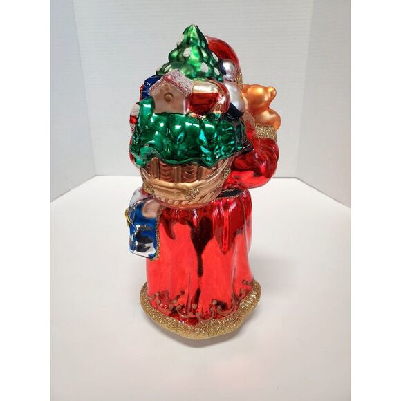 St. Nicholas Square Tabletop Blown Glass Santa Large Beautiful Jewel Tone Kohls - Picture 6 of 16